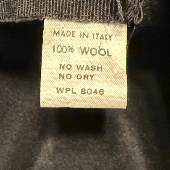 Vintage Morgan Taylor Black Wool Hat Feather Fascinator Made in Italy WPL 8048 - Picture 7 of 7